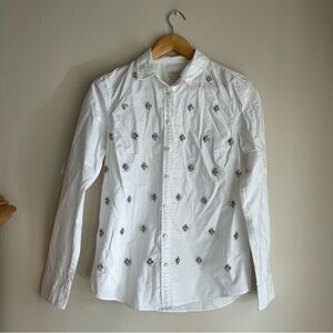 White Jeweled Button Down